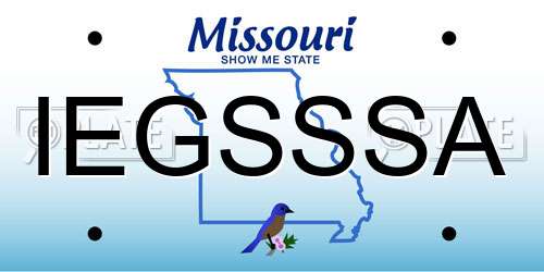 IEGSSSA Missouri License Plate