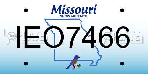 IEO7466 Missouri License Plate