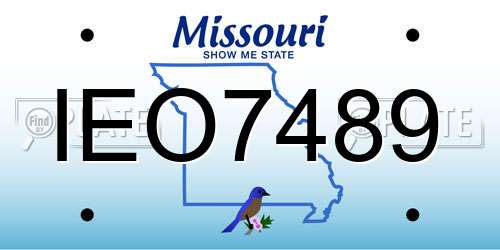 IEO7489 Missouri License Plate