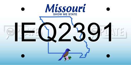 IEQ2391 Missouri License Plate