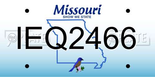 IEQ2466 Missouri License Plate