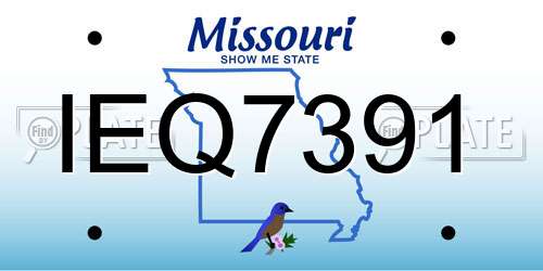 IEQ7391 Missouri License Plate