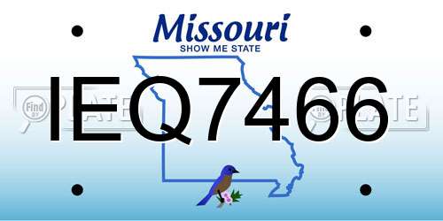 IEQ7466 Missouri License Plate