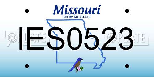IES0523 Missouri License Plate