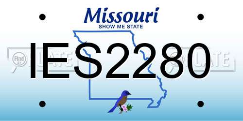 IES2280 Missouri License Plate