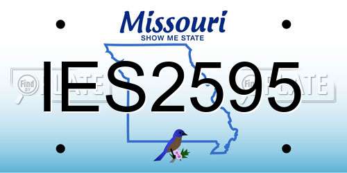 IES2595 Missouri License Plate