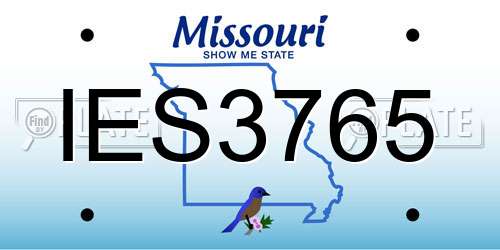 IES3765 Missouri License Plate