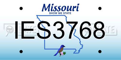 IES3768 Missouri License Plate