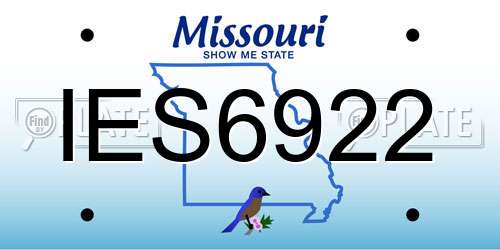 IES6922 Missouri License Plate