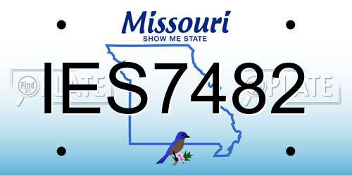 IES7482 Missouri License Plate