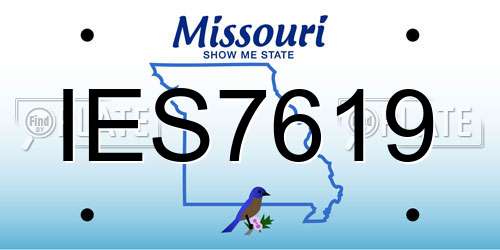 IES7619 Missouri License Plate