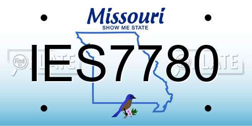 IES7780 Missouri License Plate