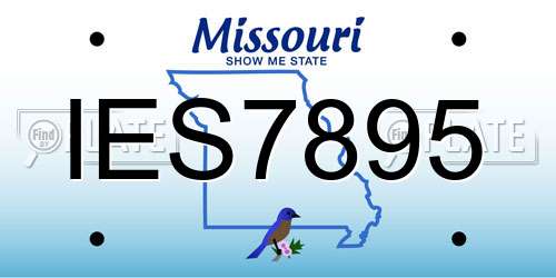 IES7895 Missouri License Plate