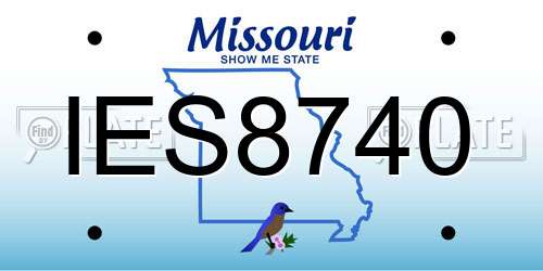 IES8740 Missouri License Plate