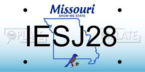 IESJ28 Missouri License Plate