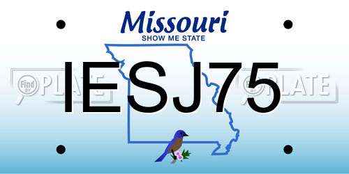 IESJ75 Missouri License Plate