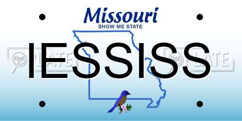 IESSISS Missouri License Plate