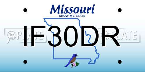 IF30DR Missouri License Plate