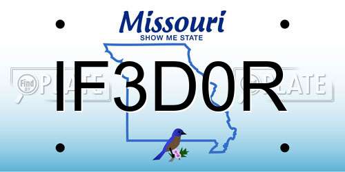 IF3D0R Missouri License Plate
