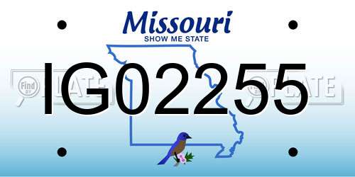 IG02255 Missouri License Plate