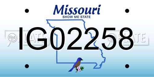 IG02258 Missouri License Plate