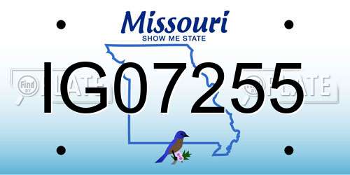 IG07255 Missouri License Plate