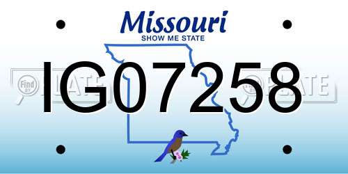 IG07258 Missouri License Plate