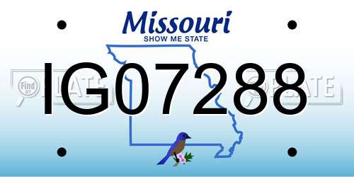 IG07288 Missouri License Plate