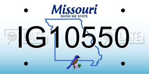 IG10550 Missouri License Plate