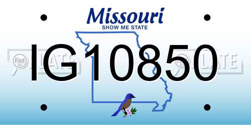 IG10850 Missouri License Plate