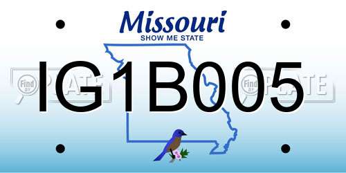 IG1B005 Missouri License Plate