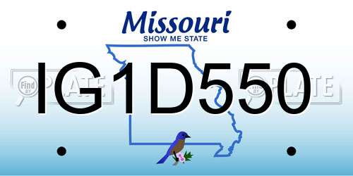 IG1D550 Missouri License Plate
