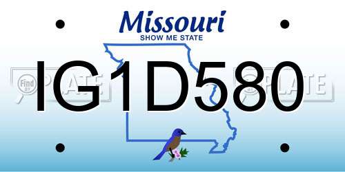 IG1D580 Missouri License Plate