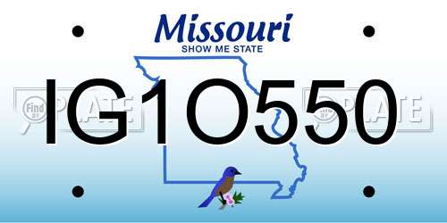 IG1O550 Missouri License Plate