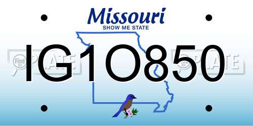 IG1O850 Missouri License Plate