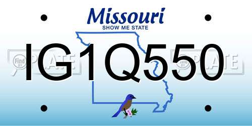 IG1Q550 Missouri License Plate