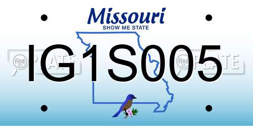 IG1S005 Missouri License Plate