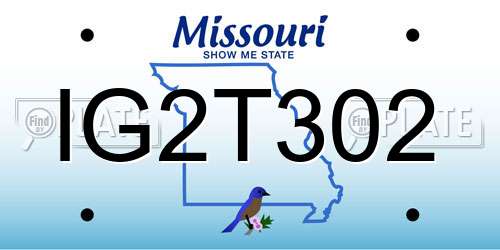 IG2T302 Missouri License Plate