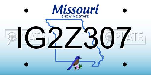 IG2Z307 Missouri License Plate