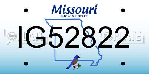 IG52822 Missouri License Plate