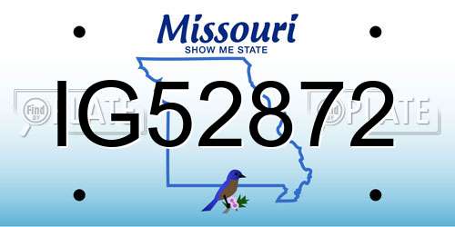 IG52872 Missouri License Plate
