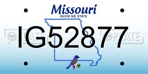 IG52877 Missouri License Plate