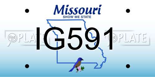 IG591 Missouri License Plate
