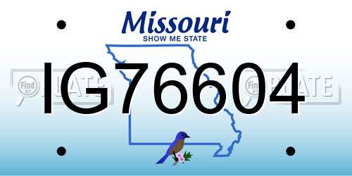 IG76604 Missouri License Plate