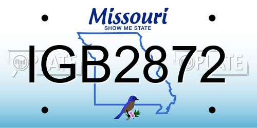 IGB2872 Missouri License Plate