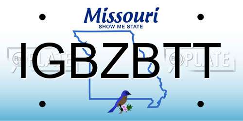 IGBZBTT Missouri License Plate
