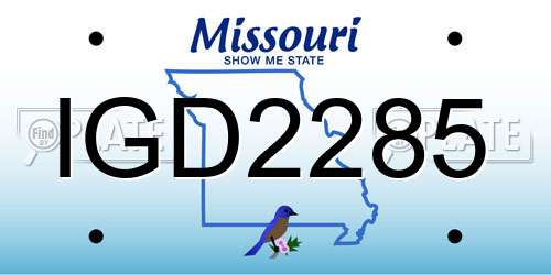 IGD2285 Missouri License Plate