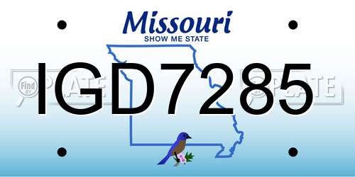 IGD7285 Missouri License Plate