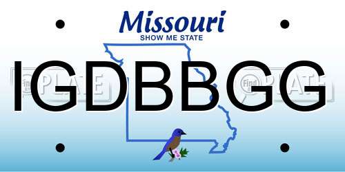 IGDBBGG Missouri License Plate