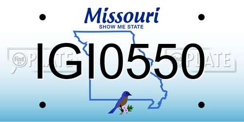 IGI0550 Missouri License Plate
